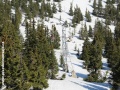 Nosná podpěra č.11 horního úseku lanové dráhy na Sněžku obsahuje v kladkové baterii pro každé lano 4 kladky vedoucí lano. | 30.4.2012