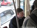 Vedoucí projektu tramvaje Škoda 14T Pavel Tarant v prvním vyrobeném voze ev.č.9111 při předváděcí jízdě. | 13.12.2005