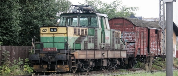 Elektrická lokomotiva 113 001-2 v Táboře. | 16.9.2017