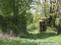 Pohled na zbytky mostu frýdlantské větve Heřmaničky v podobě zachovalých podpěrných pilířů v náspu. | 5.5.2011