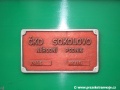 Výrobní štítek dokládá, že lokomotivu T47.005 vyrobili v ČKD Sokolovo v roce 1954 | 30.7.2008