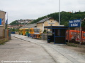 Celkový pohled na vybudovaná nástupiště zastávky Praha-Smíchov, Na Knížecí s Regionovou 814.056-8+914.056-7 na lince S65. | 1.6.2010