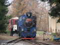 Parní lokomotiva U57.001 byla v Osoblaze odpojena od vlaku a odjíždí do koncového šturcu. | 5.11.2011