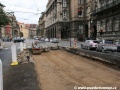 Práce na spodku tramvajové tratě v Křížovnické ulici u zastávky Staroměstská. | 8.7.2011