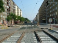 Rekonstruovaná trať v Sokolovské ulici v úseku vznikajících zastávek Balabenka a U Svobodárny (dnes Divadlo Gong). | 1.9.2005
