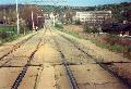 Původní křížový kolejový přejezd na trojské straně tramvajové trati