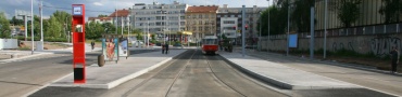 Dokončené zastávky Nádraží Holešovice v Partyzánské ulici | 28.5.2010