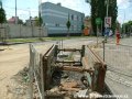 Rekonstrukce křižovatky a smyčky Vápenka začala snášením původní kolejové konstrukce. | 4.7.2006
