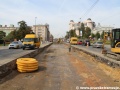 Zřizování spodku tramvajové tratě ve Vinohradské ulice. | 17.9.2012