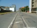 Průběžná vlečková kolej v Jankovcově ulici v pohledu k vlečkové koleji SUPRO | 7.8.2004