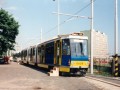 Součásti oslav 100. výročí zahájení provozu na tramvajové trati Smíchov-Košíře bylo i vystavení prototypu vozu RT8D5M ev.č.0029 na předávací koleji Zličín. | 13.6.1997