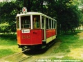U příležitosti Všeobecné Československé výstavy vyjela do ulic historická tramvajová linka nesoucí symbolicky jako označení dvojčíslí z letopočtu svého vzniku, na snímku vlečný vůz ev.č.1202 ve smyčce Výstaviště | léto 1991