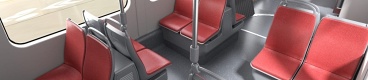 Pohled do interiéru vozu Škoda 52T ForCity Plus Praha.