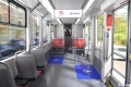 Pohled do interiéru vozu Škoda 52T ForCity Plus Praha.