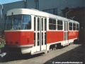 Vůz T3 ev.č.6115 po opravě v Ústředních dílnách DP Praha před odesláním do Liberce | červen 1997