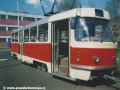 Vůz T3 ev.č.6171 po opravě v Ústředních dílnách DP Praha před odesláním do Liberce | červen 1997