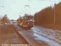 Souprava vozů T3 ev.č.6558+6559 míjí při slavnostním zahájení provozu místo, kde do roku 1974 končila v Plzeňské ulici trať... | 26.10.1988