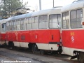 Vůz T3 ev.č.6813 odstavený na povrchové koleji v Ústředních dílnách. | 23.3.2012
