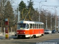 Vůz T3 ev.č.6816 vypravený na linku 25 stanicuje v zastávce Prašný most | 18.3.2005