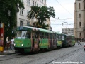 Souprava vozů T3 #6826+#6831 vypravená na linku 25 právě stanicuje v zastávce Strossmayerovo náměstí. | 16.8.2007
