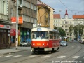 Vůz T3SUCS ev.č.7025 vypravený na linku 6 projíždí Štefánikovou ulicí k Arbesovu náměstí | 17.10.2004