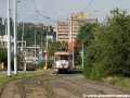 Kofola tramvaj tvořená vozem T3SUCS ev.č.7040 ve smyčce Nádraží Braník | 13.7.2007