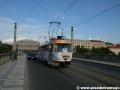 Kofola tramvaj tvořená vozem T3SUCS ev.č.7040 na Mánesově mostě | 13.7.2007