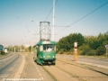 Vůz T3SUCS ev.č.7071 vypravený na linku 37 na fotografii dokumentující původní neutěšený stav tramvajové tratě. | 9.9.2000
