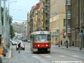 Vůz T3SUCS ev.č.7083 vypravený na linku 15 stanicuje v zastávce Maniny | 20.8.2006