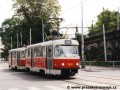 Souprava vozů T3SUCS ev.č.7091+7128 na lince 16 ve Svobodově ulici