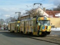 Souprava vozů T3SUCS ev.č.7098+7099 vypravená na linku 23 míří ze zastávky Malovanka do smyčky Královka. | 10.3.2005