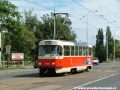 Vůz T3SUCS ev.č.7108 vypravený na linku 25 opustil zastávku Libeňský most | 20.8.2006