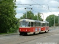 Souprava vozů T3SUCS ev.č.7158+7159 vypravená na linku 1 míří z Palmovky na Libeňský most | 31.5.2006