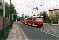 Souprava vozů T3SUCS ev.č.7192+7193 na lince 18 v ulici U Brusnice