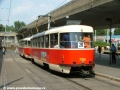 Souprava vozů T3SUCS ev.č.7195+7194 vypravená na linku 26 stanicuje v zastávce Vltavské | 25.7.2006