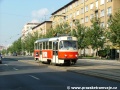 Vůz T3SUCS-DVC ev.č.7227 opatřený již standardní podobou laku vypravený na linku 16 klesá Koněvovou ulicí k zastávce Vápenka. | 27.9.2005