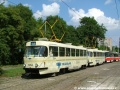 Souprava vozů T3SUCS ev.č.7254+7255 vypravená na linku 16 ve smyčce Kotlářka. | 19.7.2004