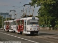 Souprava vozů T3SUCS ev.č.7278+7279 vypravená na linku 1 překonává Libeňský most. | 6.10.2009