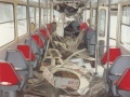 Interiér původního vozu T3M ev.č.8012 těžce poškozeného při srážce tramvají na Vinici | 10.10.1994