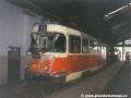 Původní vůz T3M ev.č.8015 poškozený při nehodě na křižovatce Vinice odstavený ve vozovně Strašnice | 7.10.1994