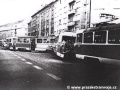 Odleva vozy T3 ev.č.6458+6942 a T3M ev.č.8012+8015 v postavení po těžké nehodě na křižovatce Vinice. | 6.10.1994