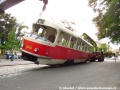 V ulici Hládkov se uskutečnilo cvičení záchranářů simulující záchranu zraněných z převrácené tramvaje po střetu s nákladním automobilem. Ke cvičení posloužil uměle vykolejený a převrácený vyřazený vůz T3M ev.č.8018. | 18.9.2015