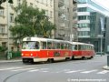 Souprava vozů T3M ev.č.8019+8020 vypravená na linku 26 v Jičínské ulici před křižovatkou Flora | 13.8.2006