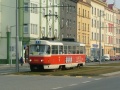 Vůz T3M ev.č.8029 vypravený na linku 33 míří k zastávce Balabenka. | 25.3.2005
