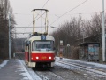 Do zastávky Starý Hloubětín vjíždí vůz T3M ev.č.8029 vypravený na linku 19.  | 5.2.2012