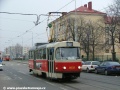 Vůz T3M ev.č.8033 vypravený na linku 5 opustil zastávku Nádraží Holešovice a míří do své cílové zastávky Výstaviště | 10.12.2004