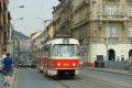 Souprava vozů T3M ev.č.8050+8017 překonává na lince 7 Palackého most. |28.7.2006