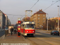 Vůz T3M ev.č.8064 vypravený na linku 15 stanicuje v zastávce Poliklinika Vysočany. | 22.2.2011