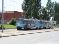 Souprava vozů T3M ev.č.8065+8010 vypravená na linku 10 míří k zastávce Nademlejnská. | 14.7.2007