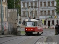 Vůz T3M ev.č.8075 vypravený na linku 15 opustil křižovatku Elektrárna Holešovice a stoupá ulicí Na Zátorách | 31.5.2010